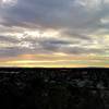 Looking southwest toward Huntington Beach, you can see Santa Catalina Island on the left. The hill on the right is the Palos Verdes Peninsula.