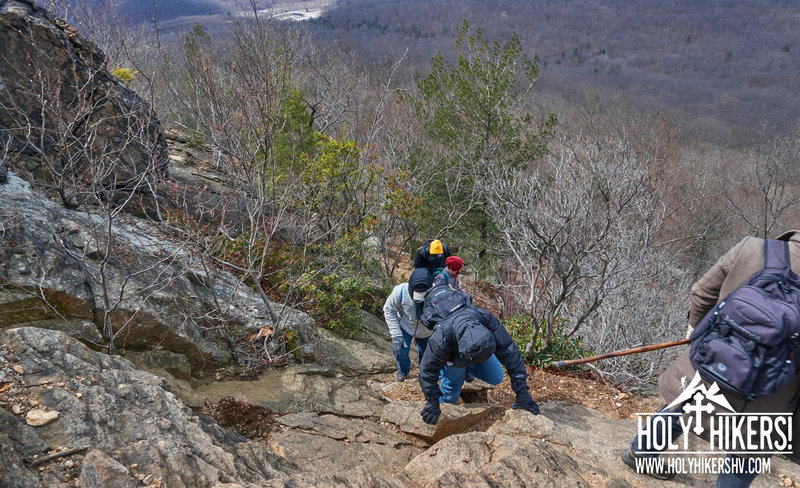 It's a bit of a scramble making your way up this part near the summit.