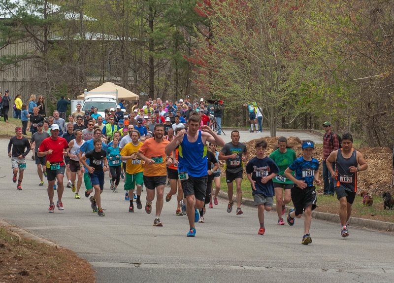 Racers begin the charge at the start of Trillium Trek 2014.