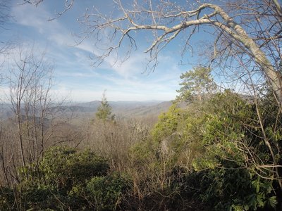 The Snake Den Ridge Trail offers great views of the area's mountains shrouded in dense hardwoods.
