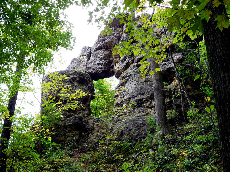 In-Yan-Teopa, a limestone arch, lies hidden atop the bluffs of Lake Pepin.