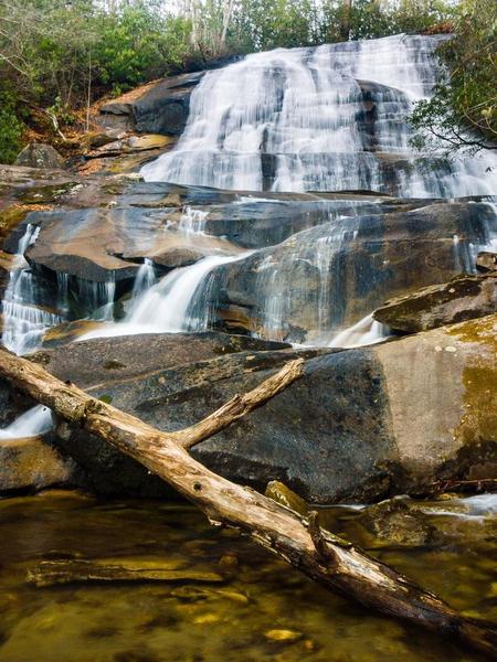 Cove Creek Falls is a worthy attraction. Be very careful when exploring around the waterfall, as the area is slick.