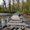 Crossing bars near Hidden Falls provide easy access to the other side of Prairie Creek.