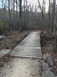 A sturdy bridge aids your first passage over Chesley Creek.