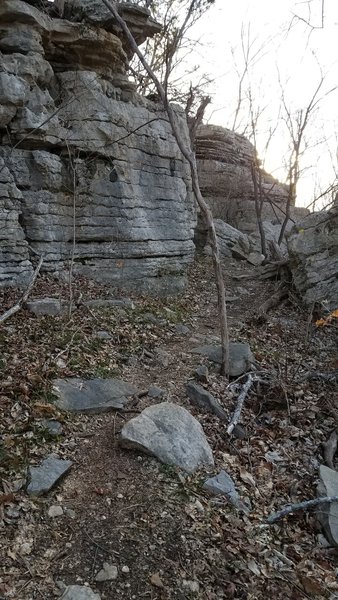 Through the rocks you must go on the Arrowhead Trail.