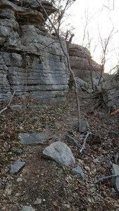 Through the rocks you must go on the Arrowhead Trail.