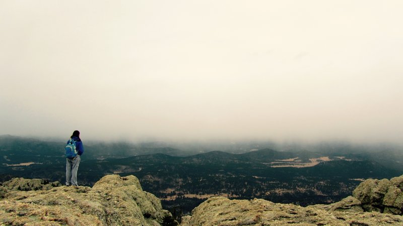 A large storm blows into the park over Harney Peak.