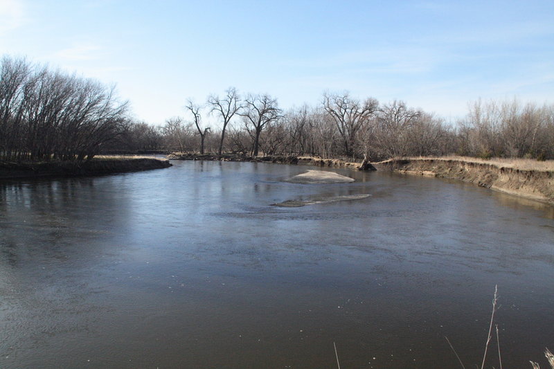 The Big Sioux River meanders along in the spring.