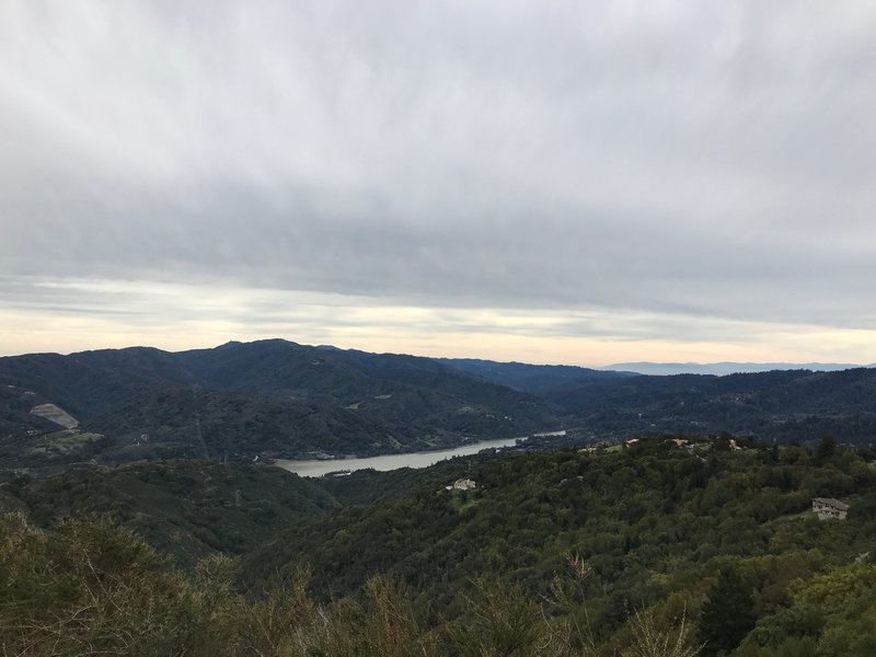 Homes sit right outside the preserve in the hills above Lexington Reservoir.