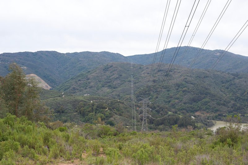 From the end of the trail, you can see Lexington Quarry, St. Joseph's Preserve, and the Lexington Reservoir. Power lines make the view less than spectacular.