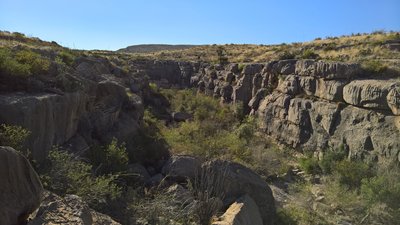 The western mouth of Devil's Den is lush with greenery in the spring.