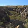 The western mouth of Devil's Den is lush with greenery in the spring.