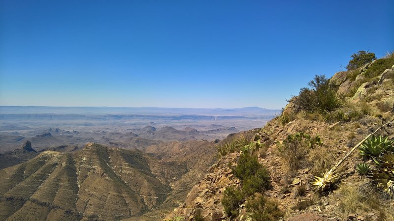 From the Southwest Rim Trail, enjoy this view to the west with Santa Elena Canyon in the background.