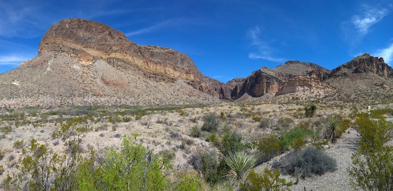 Enjoy a panoramic view of Burro Mesa from the parking area.