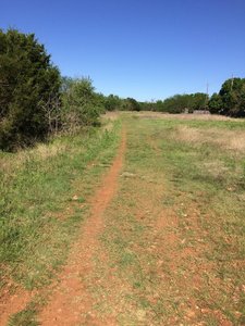 The trail looks like this as it goes behind a nearby neighborhood.