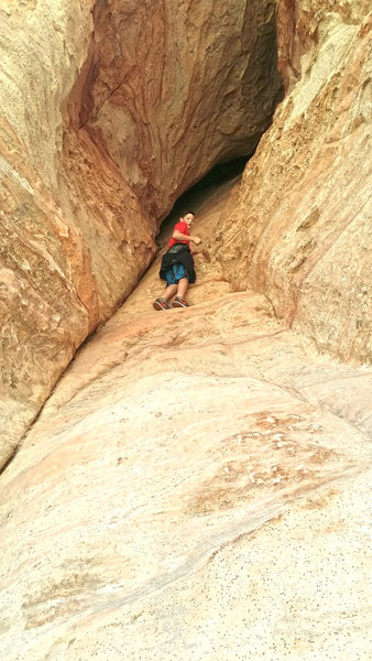 If you're interested, free climb up this crevasse for a new view of the canyon!