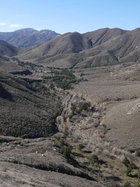 The landscape on the way to Cedar Creek Falls is quite stark and dry.