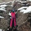 Keep your eyes peeled for climbers on the cliffs above the Climbers Trail. They love to practice mixed climbing when ice forms.