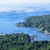Upon reaching the ocean lookout on the Ridge Trail, enjoy pleasant views of Camden and Penobscot Bay from Mt. Battie.