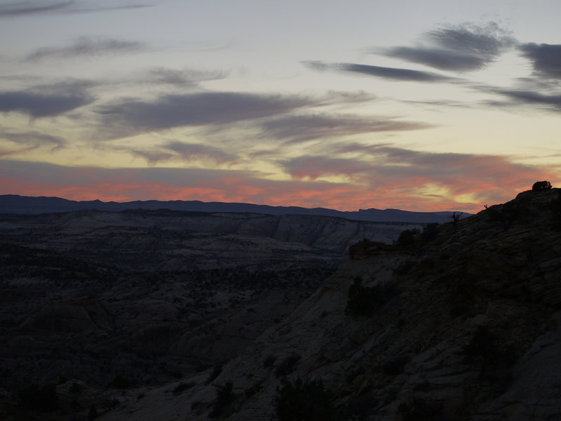 Escalante twilight... fortunately the car has been spotted.