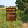 This is the trailhead located across from the first parking lot and permanent bathroom structure.