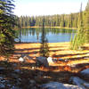 Summit Lake glimmers in autumn's afternoon light.