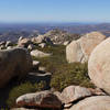 Check out the big rocks to the west near the top of El Cajon Mountain.