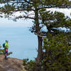 This craggy viewpoint makes a great spot to stop and catch your breath along the Little Summit Trail.