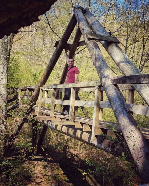 A bridge crossing makes for easy passage over Puckett Creek.