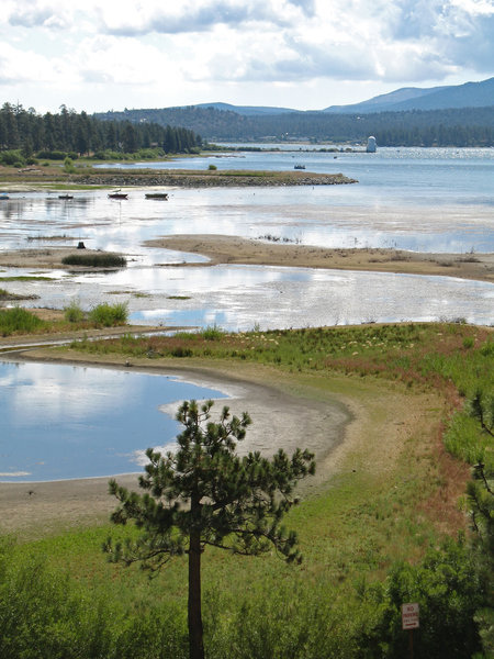 Big Bear Lake and Big Bear Solar Observatory viewed from the Gray's Point Trail.