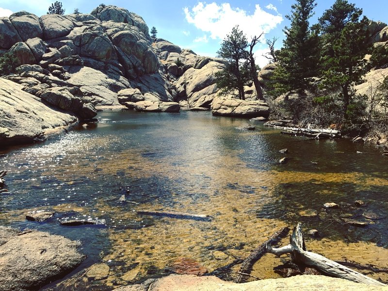 This amazing pool of water awaits your arrival as you approach the top of Grey Rock.