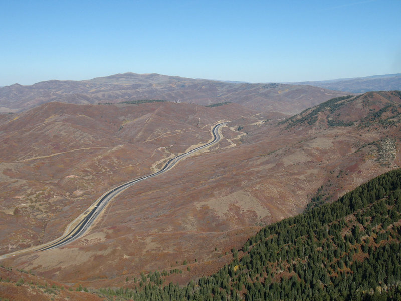 You'll get a stark view of Parley's Canyon and I-80 from Mount Aire.