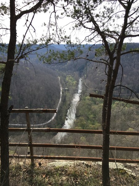 Along Raven Rock Road, you can sneak views of the Red River through the remains of the old fencing.