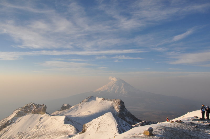 The summit offers a phenomenal view of nearby Popocatepetl.