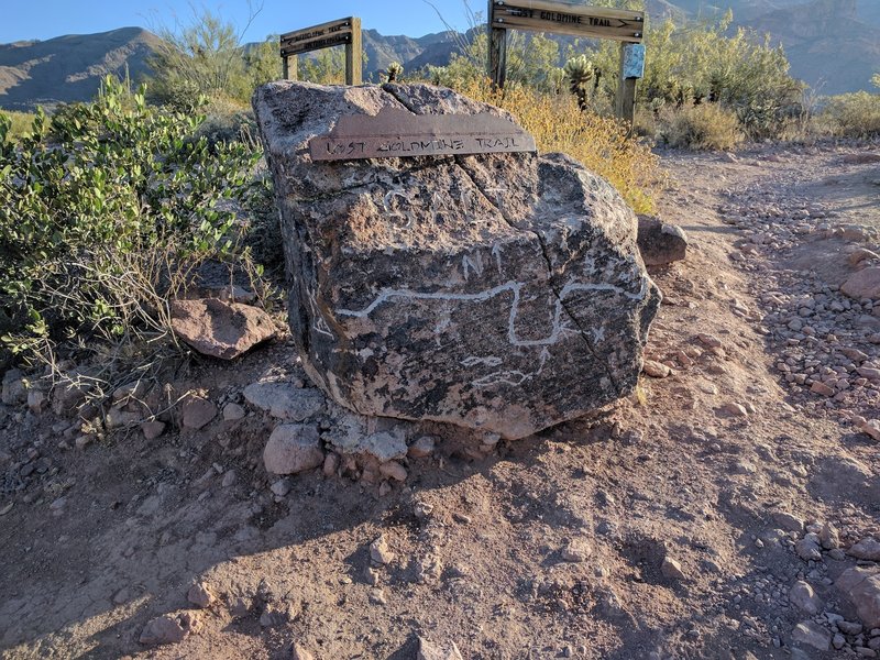 This rock holds a little map of the trail.