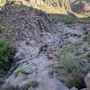 This view gives you an idea of the creek valley, one of the basins, and the general terrain along the Hieroglyphics Trail.