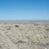 The trail can be seen following the cairns and markers off into the distance, while the New Mexico landscape stretches off on the right side of the trail.