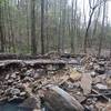 The rocky bottom of the Bomber Dam.