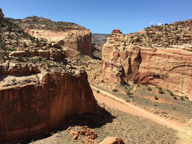 This is a view of the road leading to the trailhead.