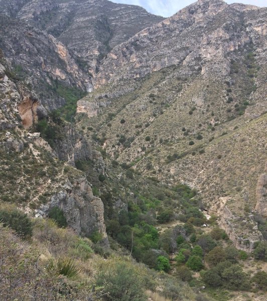 Devil's Hall Trail is down in this striking canyon.