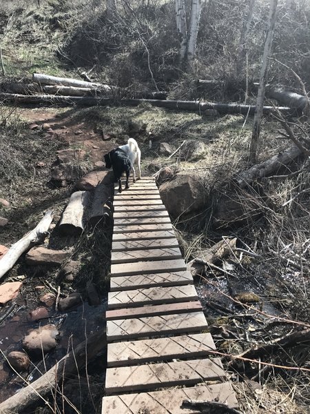 A stream crossing on the 'Pipeline' section.