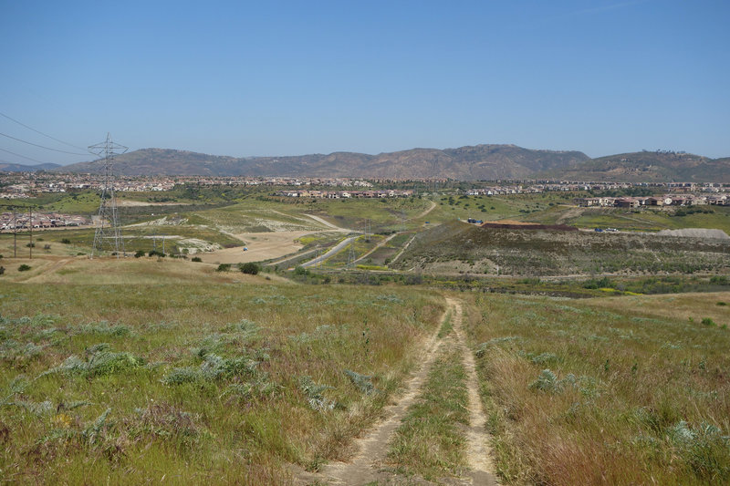 Development encroaches on the north end of the Lusardi Creek Loop Trail.