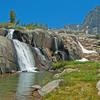 Falls cascade below Moonlight Lake.