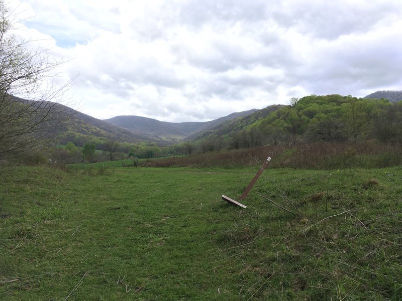 Heading into the pastures at the start of the Overmountain Victory Trail.