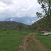 Heading back down through the pastures on the Overmountain Victory Trail.