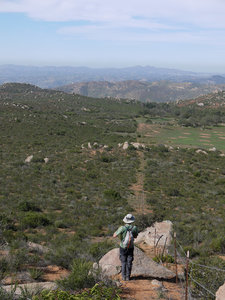 The trail follows the Rancho Guejito fence.