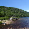 A small bridge aids your passage over the water near the north end of Jordan Pond.