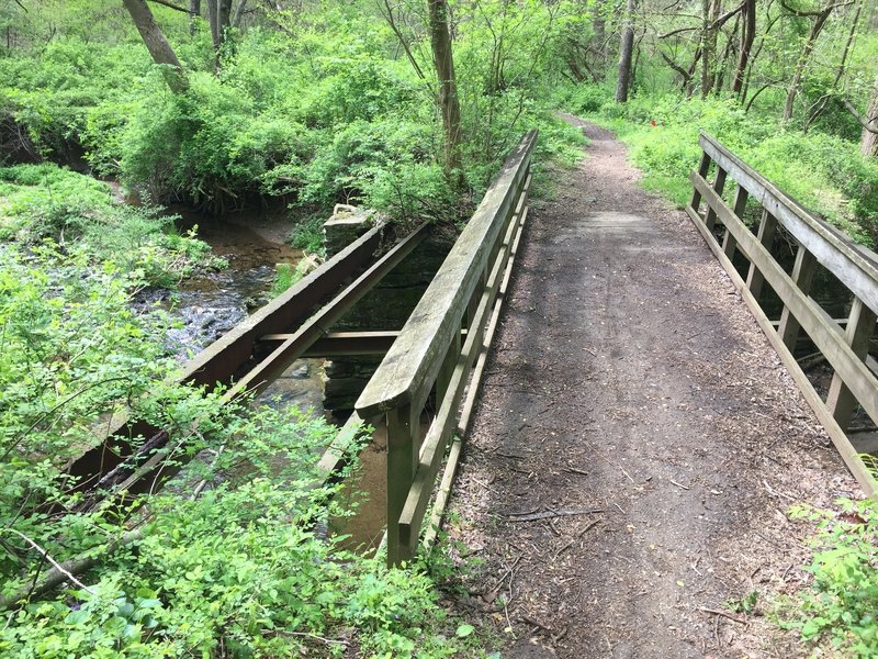 An old bridge crossing the creek.