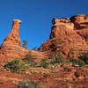 Boynton Spire stands apart from the rest of the sandstone cliff.