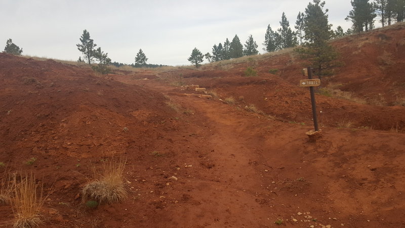 A red shale area of the Red Beds Trail.